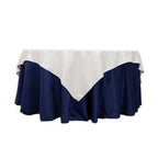 Cotton Blend 70"x70" Table Overlay Square Tablecloth White - Wrinkle - Resistant Fabric for Modern Table Decor - Bell Racket Store