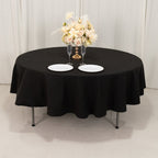 Cotton Blend 90" Round Tablecloth Black - Wrinkle - Resistant Table Cover - Bell Racket Store