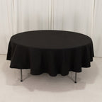 Cotton Blend 90" Round Tablecloth Black - Wrinkle - Resistant Table Cover - Bell Racket Store