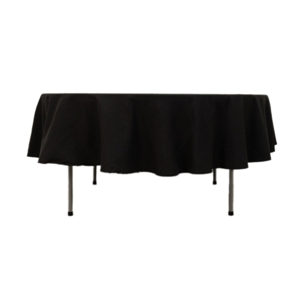 Cotton Blend 90" Round Tablecloth Black - Wrinkle - Resistant Table Cover - Bell Racket Store