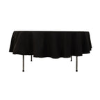 Cotton Blend 90" Round Tablecloth Black - Wrinkle - Resistant Table Cover - Bell Racket Store