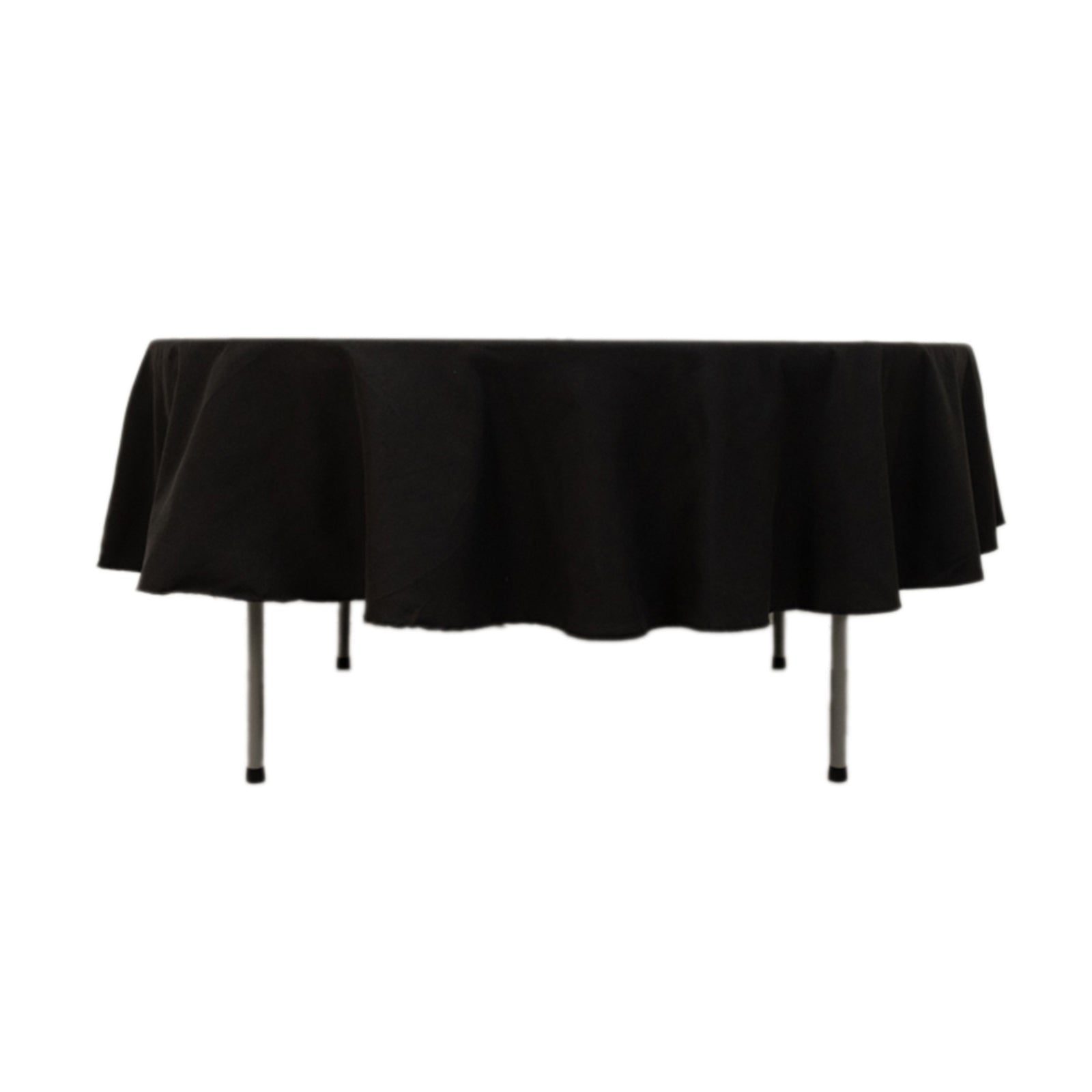 Cotton Blend 90" Round Tablecloth Black - Wrinkle - Resistant Table Cover - Bell Racket Store