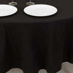 Cotton Blend 90" Round Tablecloth Black - Wrinkle - Resistant Table Cover - Bell Racket Store
