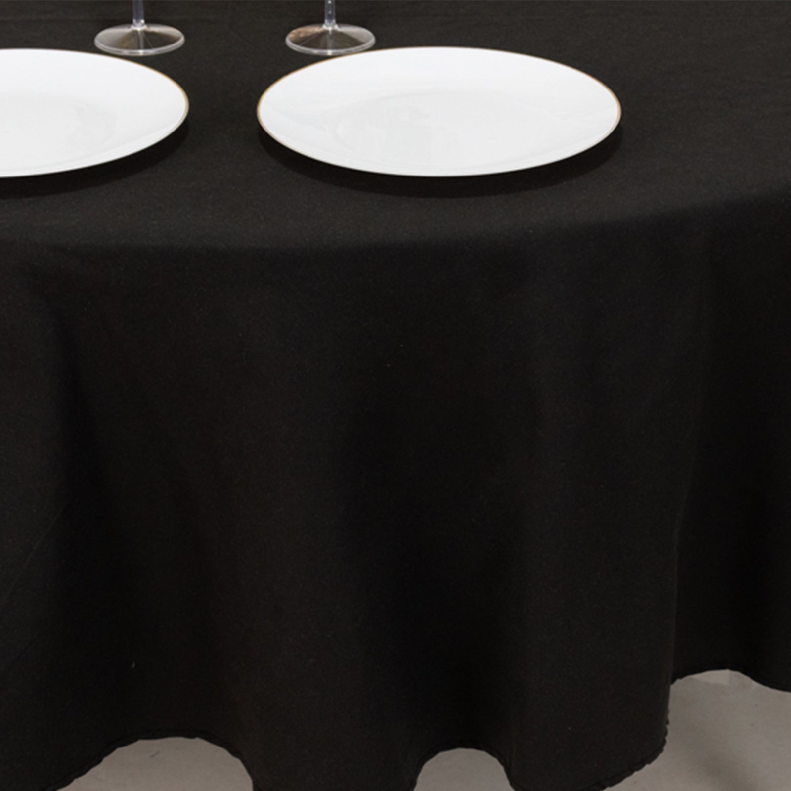 Cotton Blend 90" Round Tablecloth Black - Wrinkle - Resistant Table Cover - Bell Racket Store