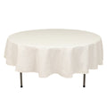 Cotton Blend 90" Round Tablecloth Ivory - Wrinkle - Resistant Table Cover - Bell Racket Store