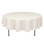 Cotton Blend 90" Round Tablecloth Ivory - Wrinkle - Resistant Table Cover - Bell Racket Store