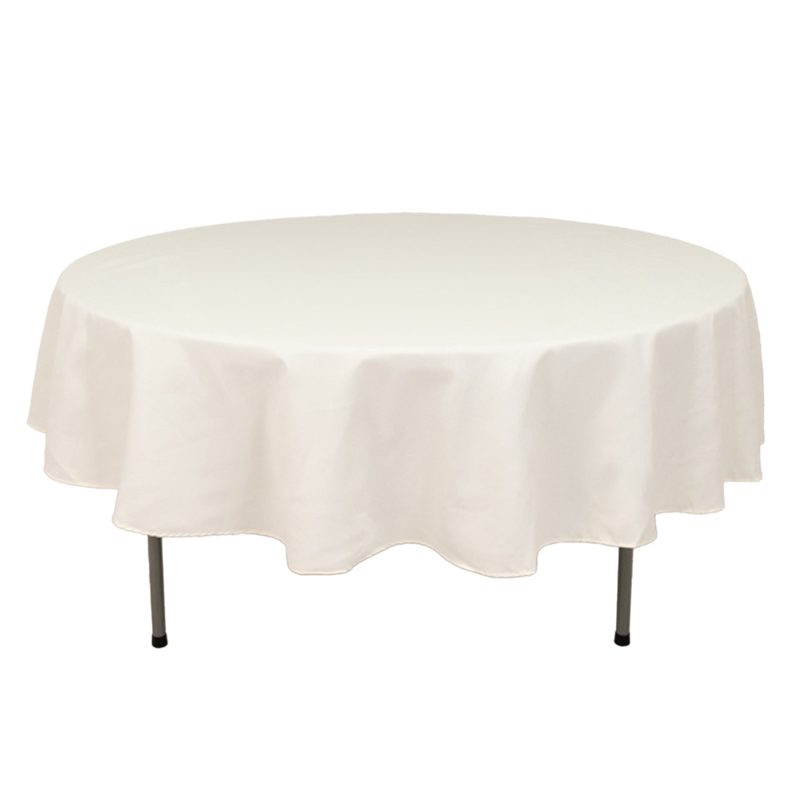 Cotton Blend 90" Round Tablecloth Ivory - Wrinkle - Resistant Table Cover - Bell Racket Store