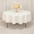 Cotton Blend 90" Round Tablecloth Ivory - Wrinkle - Resistant Table Cover - Bell Racket Store