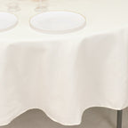 Cotton Blend 90" Round Tablecloth Ivory - Wrinkle - Resistant Table Cover - Bell Racket Store