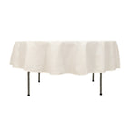 Cotton Blend 90" Round Tablecloth Ivory - Wrinkle - Resistant Table Cover - Bell Racket Store