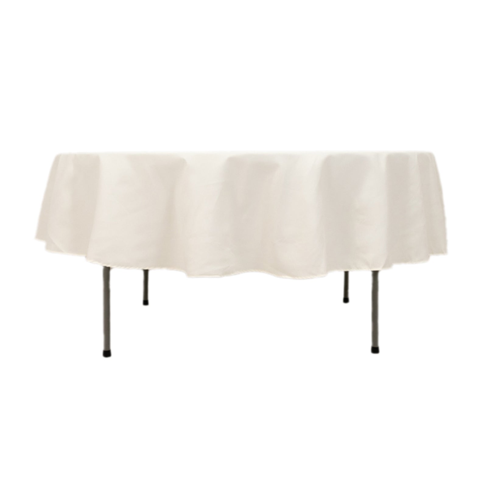 Cotton Blend 90" Round Tablecloth Ivory - Wrinkle - Resistant Table Cover - Bell Racket Store