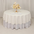 Cotton Blend 90" Round Tablecloth Ivory - Wrinkle - Resistant Table Cover - Bell Racket Store