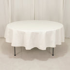 Cotton Blend 90" Round Tablecloth Ivory - Wrinkle - Resistant Table Cover - Bell Racket Store