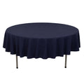 Cotton Blend 90" Round Tablecloth Navy Blue - Wrinkle - Resistant Table Cover - Bell Racket Store