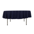 Cotton Blend 90" Round Tablecloth Navy Blue - Wrinkle - Resistant Table Cover - Bell Racket Store