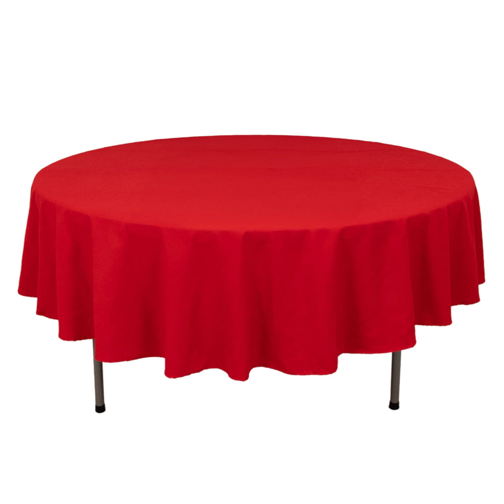 Cotton Blend 90" Round Tablecloth Red - Wrinkle - Resistant Table Cover - Bell Racket Store