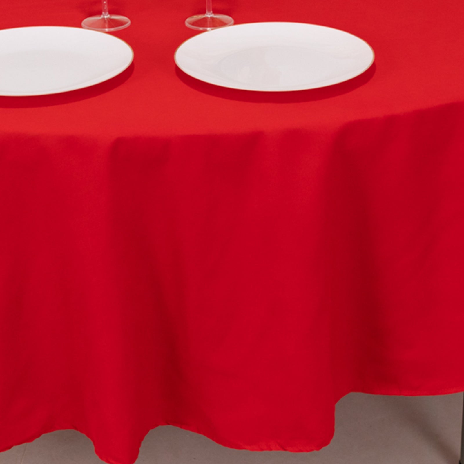 Cotton Blend 90" Round Tablecloth Red - Wrinkle - Resistant Table Cover - Bell Racket Store