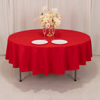 Cotton Blend 90" Round Tablecloth Red - Wrinkle - Resistant Table Cover - Bell Racket Store