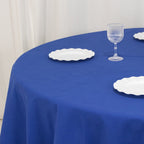 Cotton Blend 90" Round Tablecloth Royal Blue - Wrinkle - Resistant Table Cover - Bell Racket Store