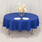 Cotton Blend 90" Round Tablecloth Royal Blue - Wrinkle - Resistant Table Cover - Bell Racket Store
