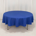 Cotton Blend 90" Round Tablecloth Royal Blue - Wrinkle - Resistant Table Cover - Bell Racket Store