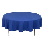 Cotton Blend 90" Round Tablecloth Royal Blue - Wrinkle - Resistant Table Cover - Bell Racket Store