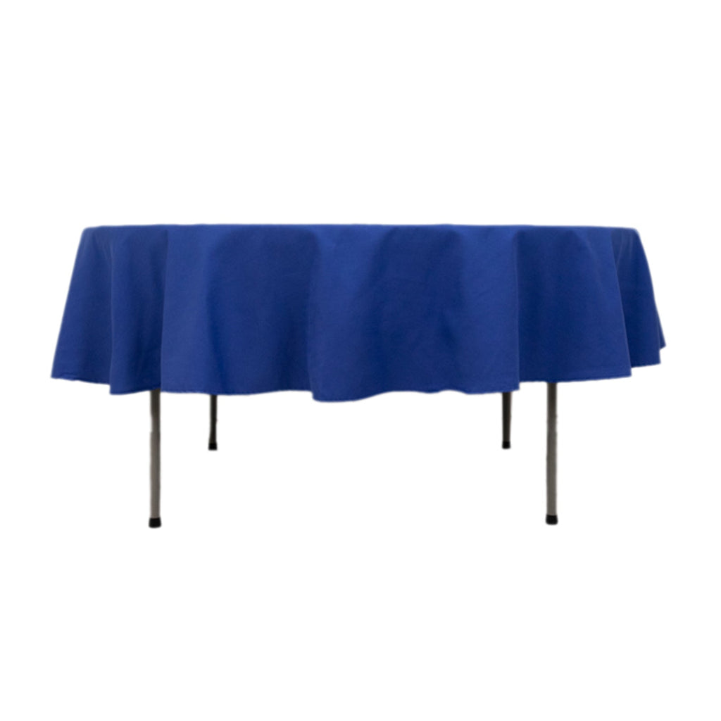 Cotton Blend 90" Round Tablecloth Royal Blue - Wrinkle - Resistant Table Cover - Bell Racket Store