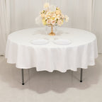 Cotton Blend 90" Round Tablecloth White - Wrinkle - Resistant Design for Versatile Settings - Bell Racket Store