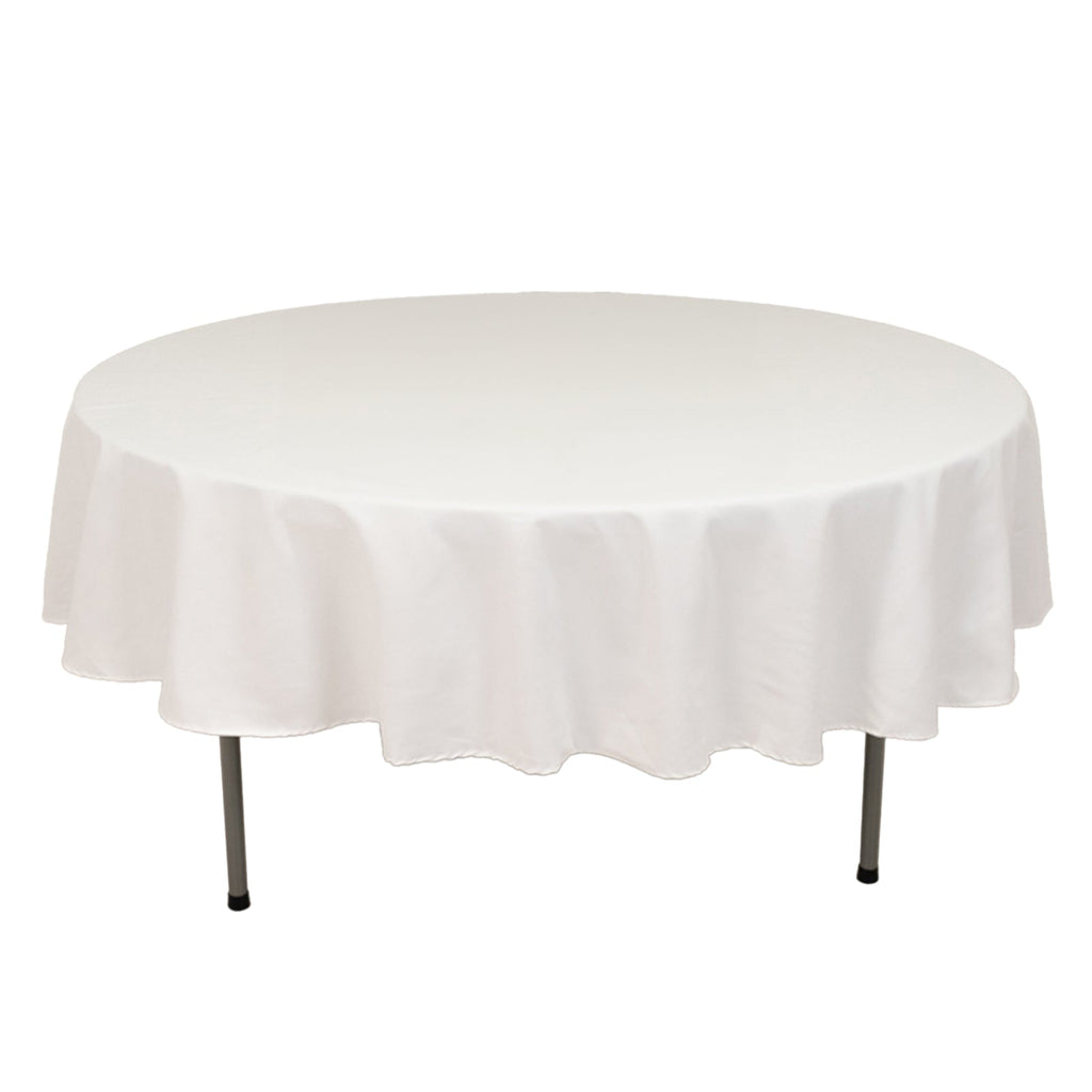 Cotton Blend 90" Round Tablecloth White - Wrinkle - Resistant Design for Versatile Settings - Bell Racket Store