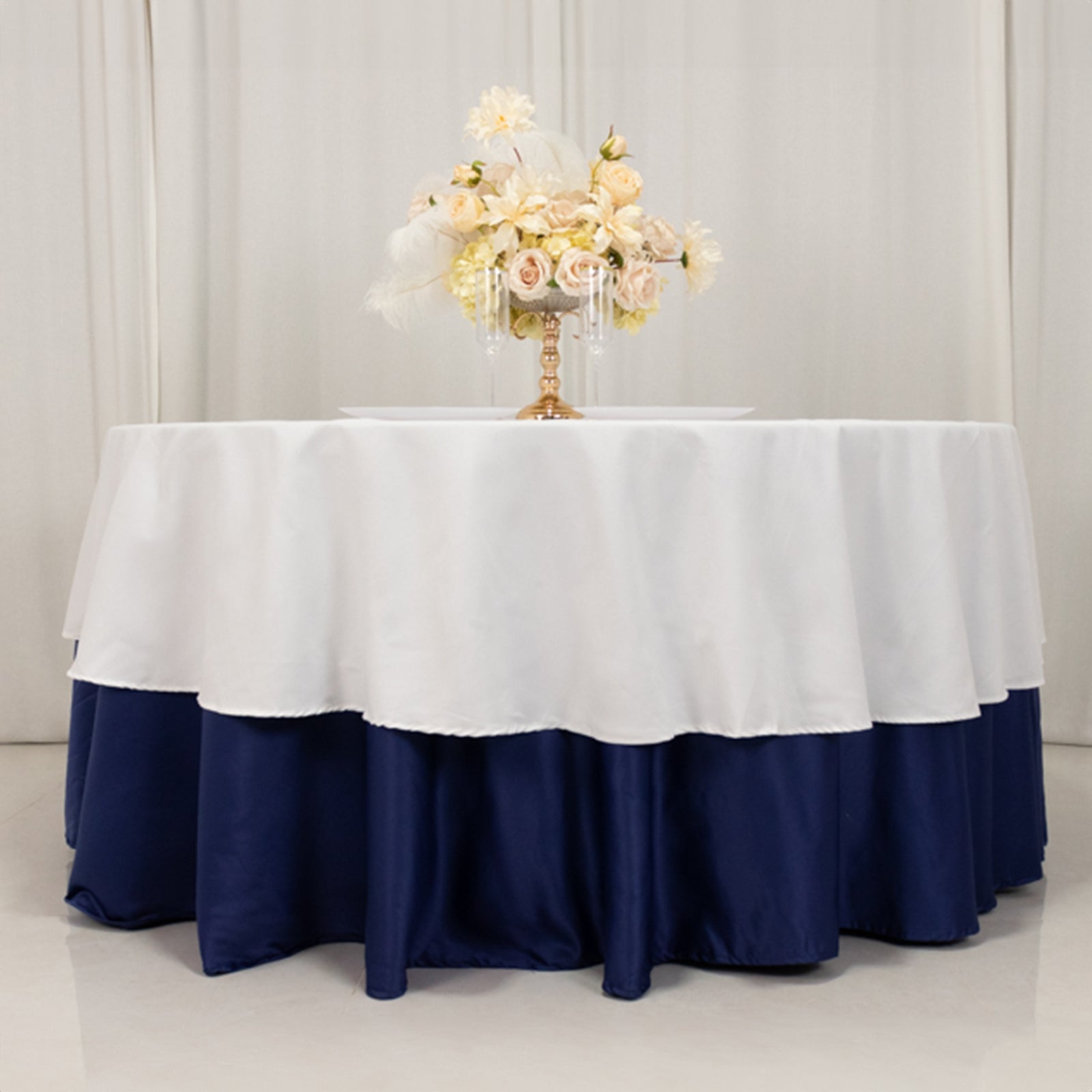 Cotton Blend 90" Round Tablecloth White - Wrinkle - Resistant Design for Versatile Settings - Bell Racket Store