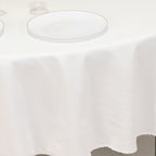 Cotton Blend 90" Round Tablecloth White - Wrinkle - Resistant Design for Versatile Settings - Bell Racket Store