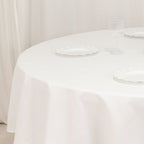 Cotton Blend 90" Round Tablecloth White - Wrinkle - Resistant Design for Versatile Settings - Bell Racket Store