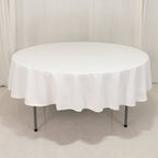 Cotton Blend 90" Round Tablecloth White - Wrinkle - Resistant Design for Versatile Settings - Bell Racket Store