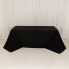 Cotton Blend 90"x132" Rectangle Tablecloth Black - Seamless Wrinkle - Resistant Table Cover - Bell Racket Store