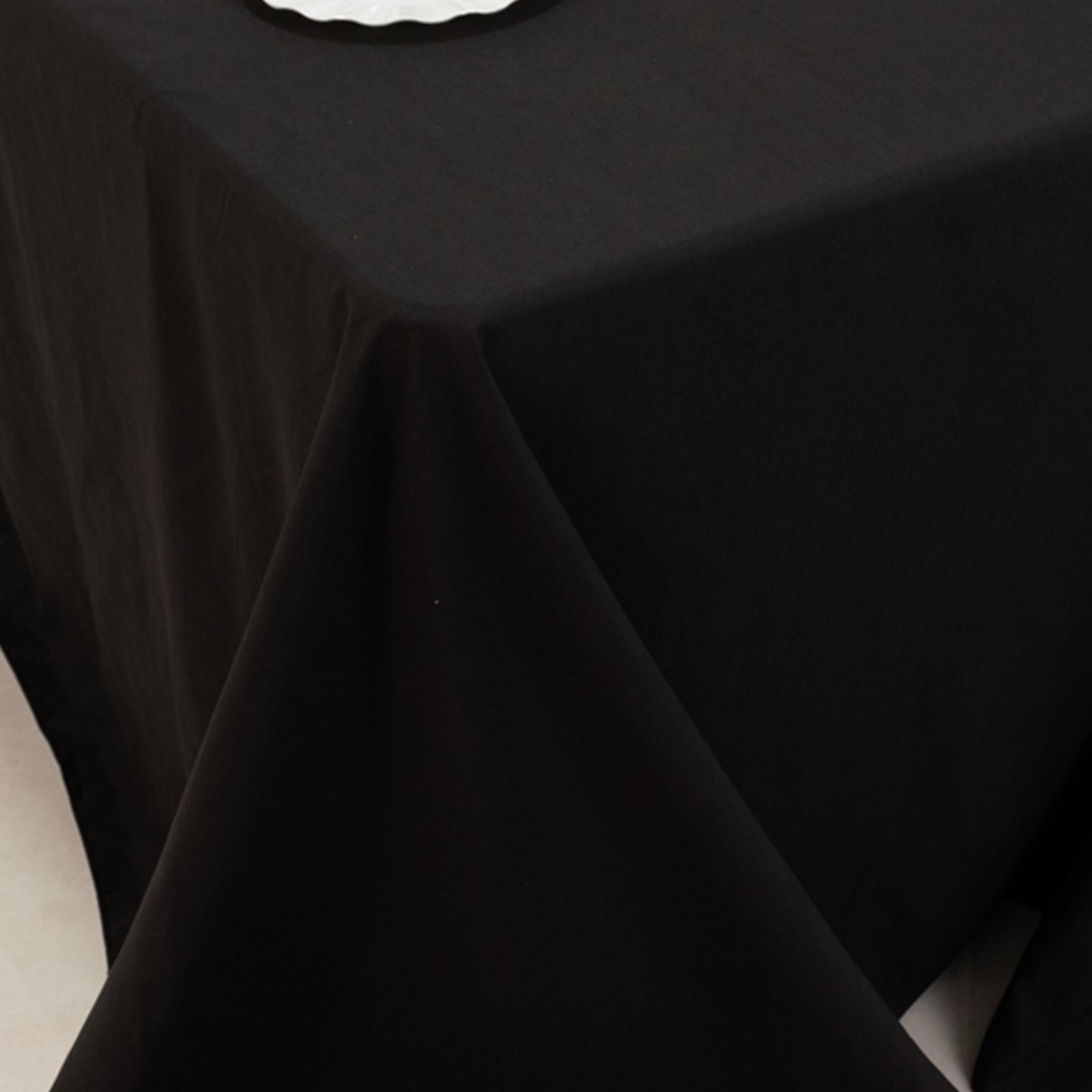 Cotton Blend 90"x132" Rectangle Tablecloth Black - Seamless Wrinkle - Resistant Table Cover - Bell Racket Store