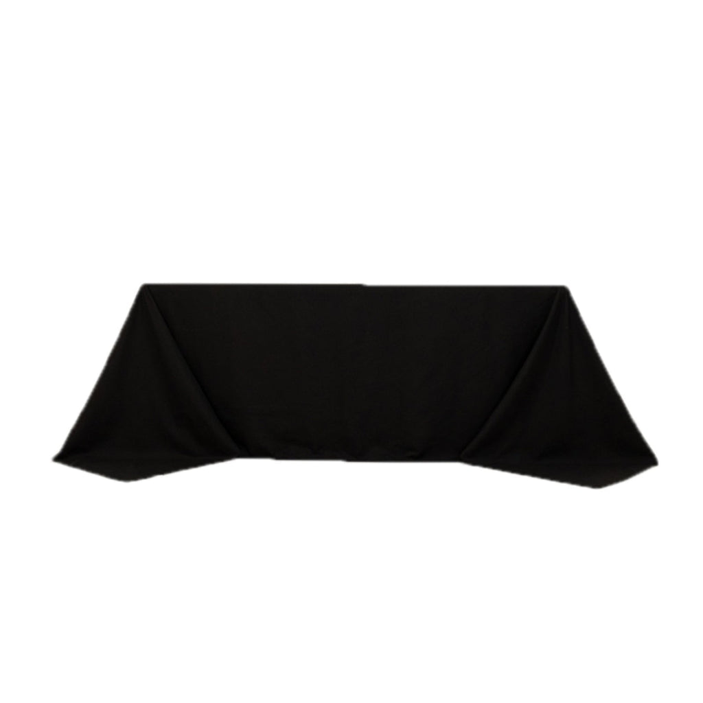 Cotton Blend 90"x132" Rectangle Tablecloth Black - Seamless Wrinkle - Resistant Table Cover - Bell Racket Store