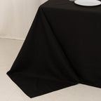 Cotton Blend 90"x132" Rectangle Tablecloth Black - Seamless Wrinkle - Resistant Table Cover - Bell Racket Store