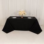 Cotton Blend 90"x132" Rectangle Tablecloth Black - Seamless Wrinkle - Resistant Table Cover - Bell Racket Store