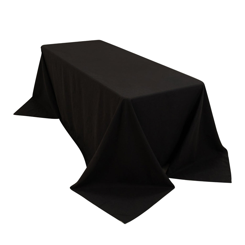 Cotton Blend 90"x132" Rectangle Tablecloth Black - Seamless Wrinkle - Resistant Table Cover - Bell Racket Store