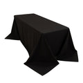 Cotton Blend 90"x132" Rectangle Tablecloth Black - Seamless Wrinkle - Resistant Table Cover - Bell Racket Store