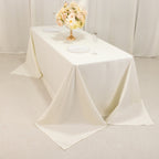 Cotton Blend 90"x132" Rectangle Tablecloth Ivory - Seamless Wrinkle - Resistant Table Cover - Bell Racket Store