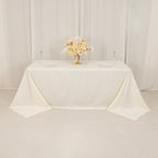 Cotton Blend 90"x132" Rectangle Tablecloth Ivory - Seamless Wrinkle - Resistant Table Cover - Bell Racket Store