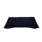 Cotton Blend 90"x132" Rectangle Tablecloth Navy Blue - Seamless Wrinkle - Resistant Table Cover - Bell Racket Store