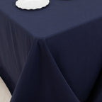 Cotton Blend 90"x132" Rectangle Tablecloth Navy Blue - Seamless Wrinkle - Resistant Table Cover - Bell Racket Store