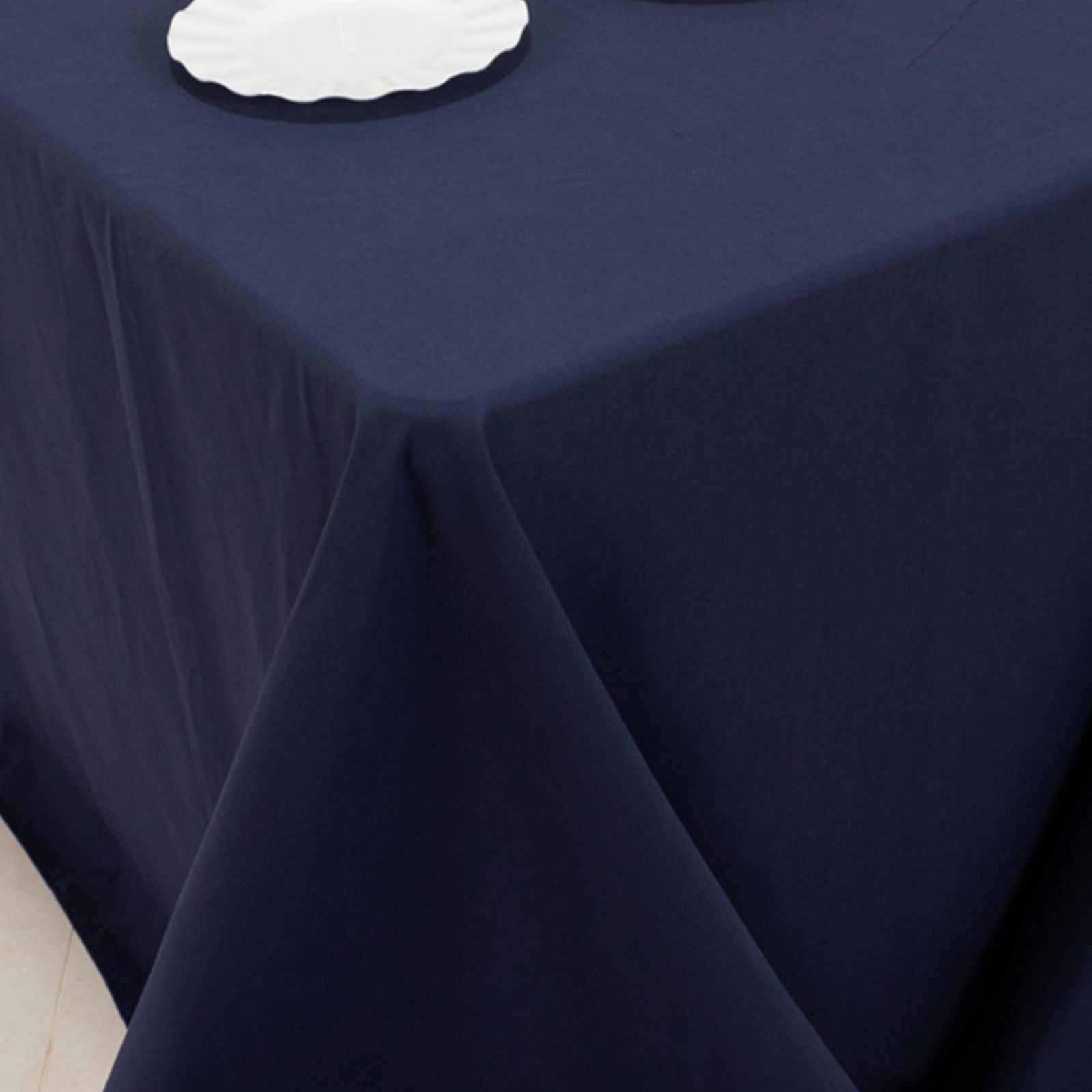 Cotton Blend 90"x132" Rectangle Tablecloth Navy Blue - Seamless Wrinkle - Resistant Table Cover - Bell Racket Store