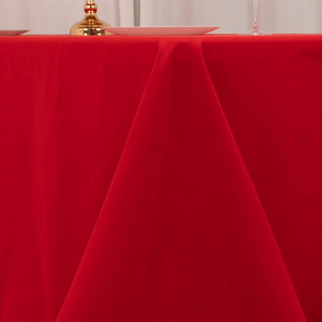 Cotton Blend 90"x132" Rectangle Tablecloth Red - Seamless Wrinkle - Resistant Table Cover - Bell Racket Store