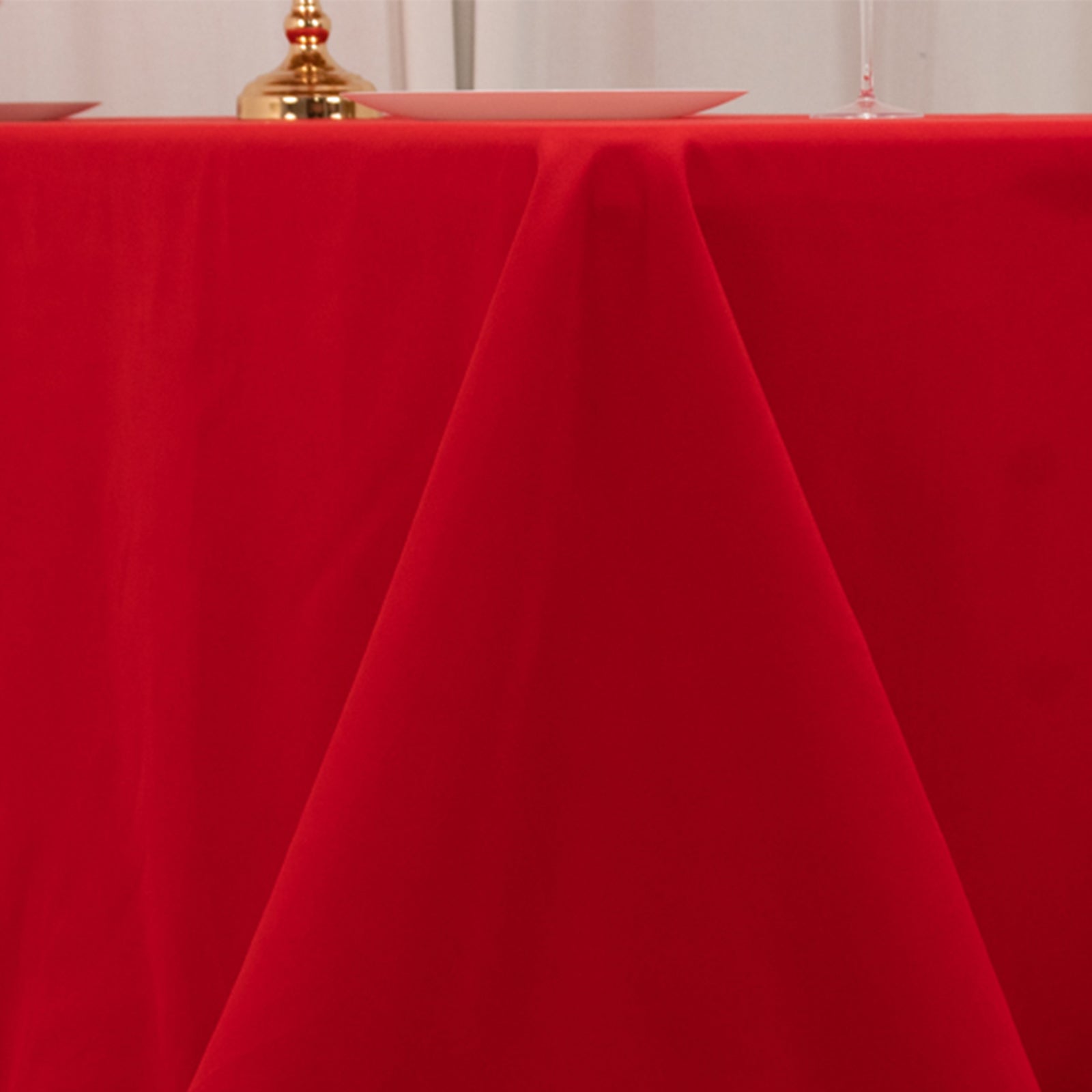 Cotton Blend 90"x132" Rectangle Tablecloth Red - Seamless Wrinkle - Resistant Table Cover - Bell Racket Store