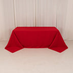 Cotton Blend 90"x132" Rectangle Tablecloth Red - Seamless Wrinkle - Resistant Table Cover - Bell Racket Store