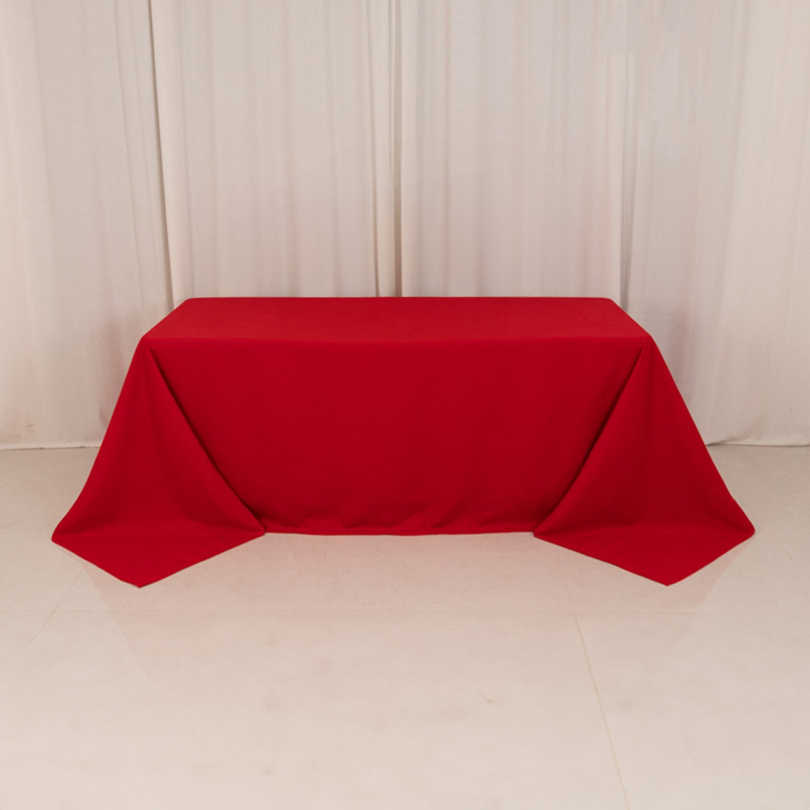 Cotton Blend 90"x132" Rectangle Tablecloth Red - Seamless Wrinkle - Resistant Table Cover - Bell Racket Store