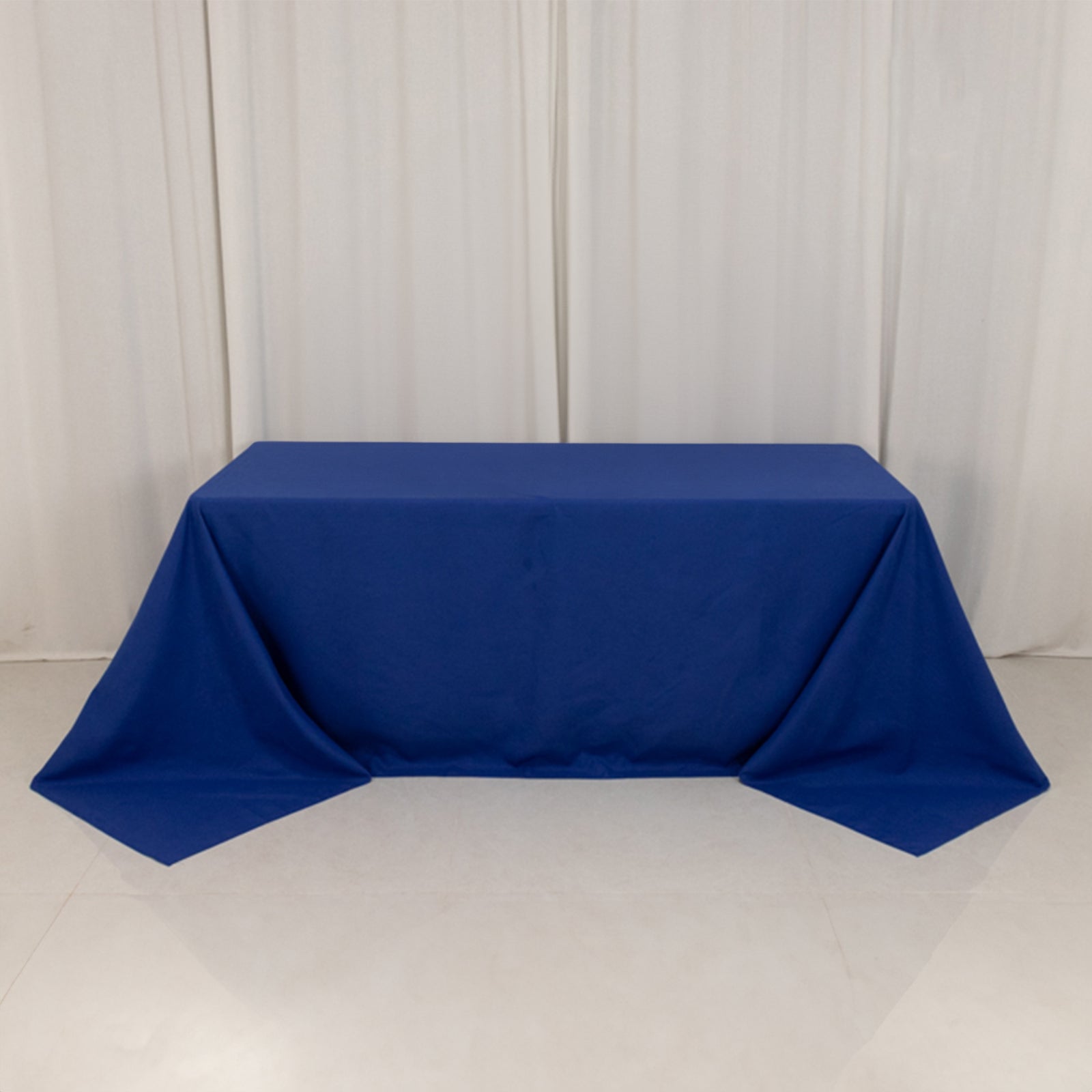 Cotton Blend 90"x132" Rectangle Tablecloth Royal Blue - Seamless Wrinkle - Resistant Table Cover - Bell Racket Store